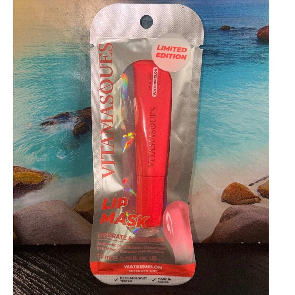 Vitamasques Watermelon Lip Mask Hydrating Sheer Red Tint Limited Edition NEW